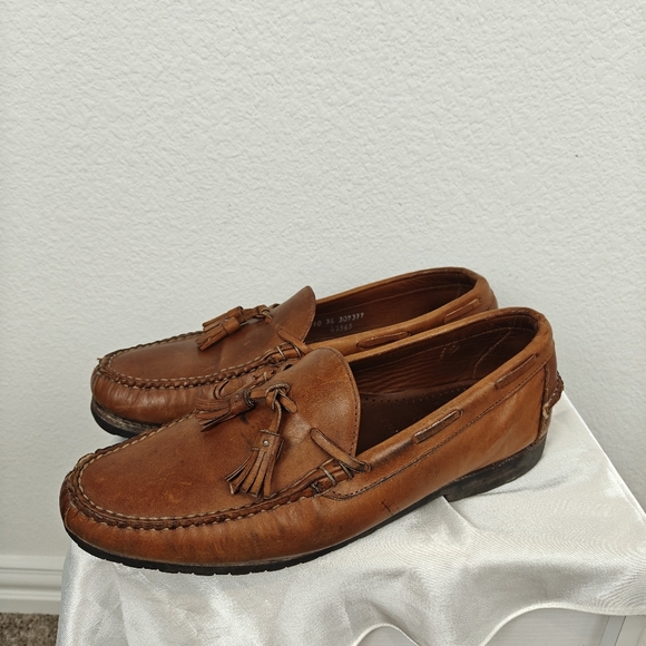 Allen Edmonds Kingsfield Loafers Slip-on Brown Leather Tassel Moc Toe Men's 10 - Picture 1 of 12
